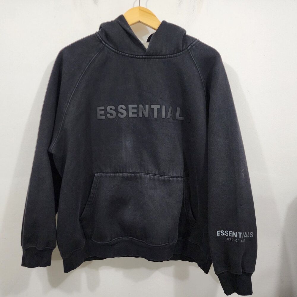 Essentials Fear of God Sweatshirt Mens Medium Black Pullover Hoodie Streetwear